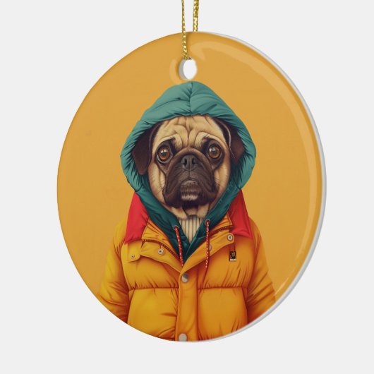 Pug Keramisch Ornament (Links)
