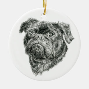 Pug Keramisch Ornament