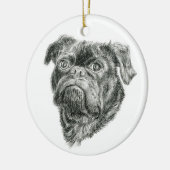 Pug Keramisch Ornament (Links)