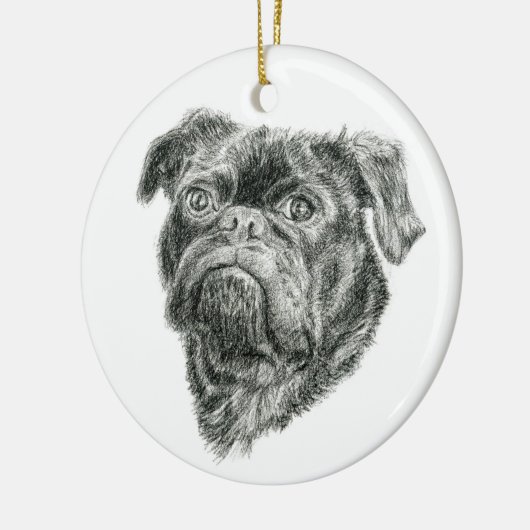 Pug Keramisch Ornament (Links)