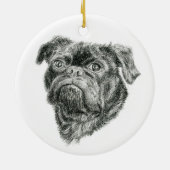 Pug Keramisch Ornament (Achterkant)