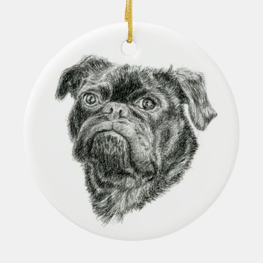 Pug Keramisch Ornament (Achterkant)