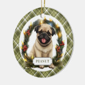 Pug keramische cirkel Ornament (Links)