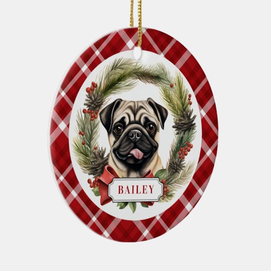 Pug keramische cirkel Ornament (Rechts)