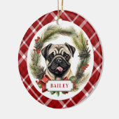 Pug keramische cirkel Ornament (Links)