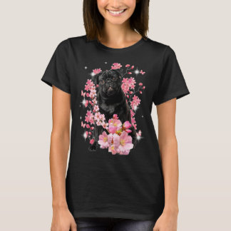 Pug Kersenbloesem Bloemen T-shirt