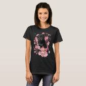 Pug Kersenbloesem Bloemen T-shirt (Voorkant volledig)