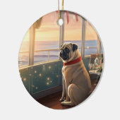 Pug Kerst Cruise: Pawsome Kersts Vreugde Keramisch Ornament (Links)