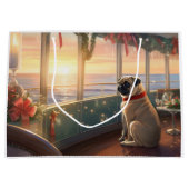 Pug Kerst Cruise: Pawsome Kerstvreugde Groot Cadeauzakje (Voorkant)