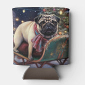 Pug Kerst Feestelijke Periode Blikjeskoeler (Achterkant)