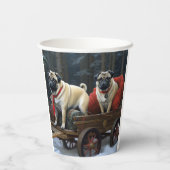 Pug Kerst Feestelijke Periode Papieren Bekers (Achterkant)