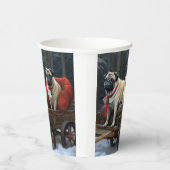 Pug Kerst Feestelijke Periode Papieren Bekers (Rechts)
