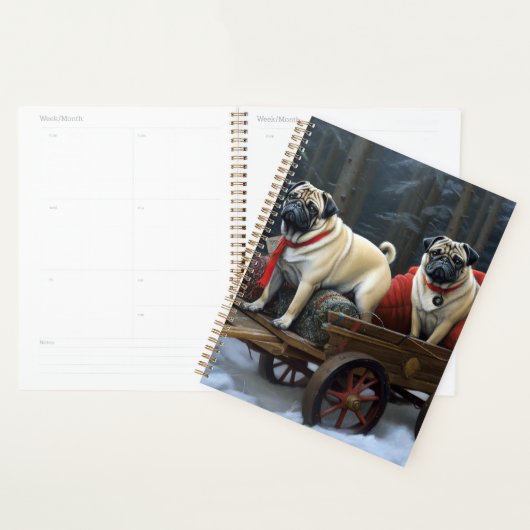 Pug Kerst Feestelijke Periode Planner (Display)