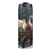 Pug Kerst Feestelijke Periode Thermosbeker (Voorkant)