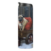 Pug Kerst Feestelijke Periode Thermosbeker (Geroteerd rechts)
