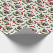 Pug Kerst Inpakpapier (Hoek)