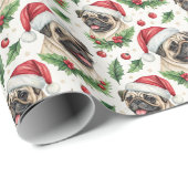 Pug Kerst Inpakpapier (Rol Hoek)