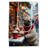 Pug Kerst Lekkere Chocolade Kunst Medium Cadeauzakje (Achterkant)