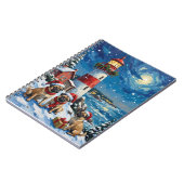 Pug Kerst Lichtbaken Vakantie Notitieboek (Linkerzijde)