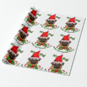 Pug kerst Merry Cadeaupapier (Uitgerold)