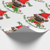 Pug kerst Merry Cadeaupapier (Hoek)
