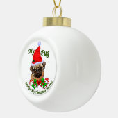 Pug kerst Merry Keramische Bal Ornament (Rechts)