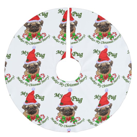 Pug kerst Merry Kerstboom Rok (Voorkant)