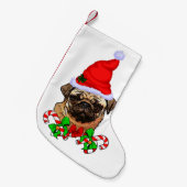 Pug kerst Merry Kleine Kerstsok (Voorkant (Hangend))