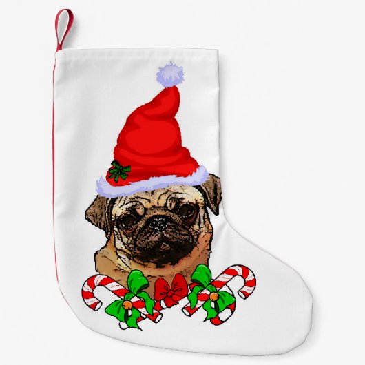 Pug kerst Merry Kleine Kerstsok (Voorkant)