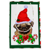 Pug kerst Merry Medium Cadeauzakje (Voorkant)