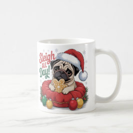 Pug Kerst Mok – Sleigh All Day Vakantie Koffie