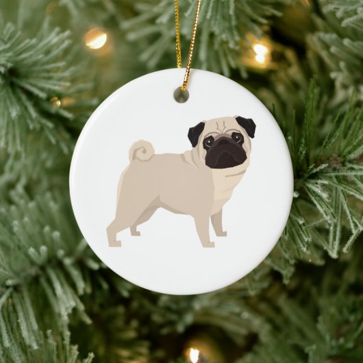 Pug Kerst Ornament (Boom)