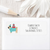 Pug Kerst Retouradres Etiket (Insitu)
