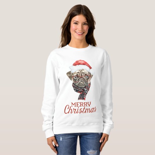 Pug Kerst Trui (Voorkant volledig)