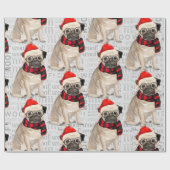 PUG Kerst voor Hondenliefhebber Cadeaupapier (Vlak)