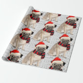PUG Kerst voor Hondenliefhebber Cadeaupapier (Uitgerold)