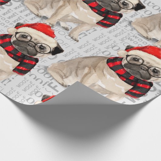 PUG Kerst voor Hondenliefhebber Cadeaupapier (Hoek)