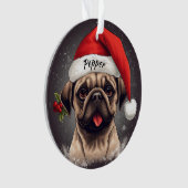 Pug Kerstbal op Maat Ornament (voorkant)
