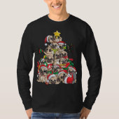 Pug Kerstboom Hond Kerstmis Vrolijke Dogma's T-shirt (Voorkant)