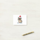 Pug Kerstboom Lichtjes Kerstman Hond Kerst Cadeaus Post-it® Notes (Op bureau)