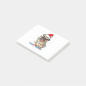 Pug Kerstboom Lichtjes Kerstman Hond Kerst Cadeaus Post-it® Notes (Schuin)