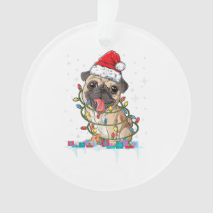 Pug Kerstboom Lichtjes Kerstman Hond Kerstcadeaus Ornament