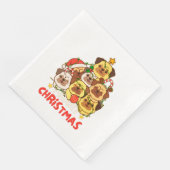 Pug Kerstboom Vrolijk Kerstfeest Servet (Hoek)