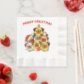 Pug Kerstboom Vrolijk Kerstfeest Servet (Insitu)