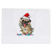 Pug kerstboomverlichting Santa Dog Xmas Gifts Boy Groot Cadeauzakje (Achterkant)