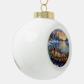 Pug Kerstboot Vakantie Keramische Bal Ornament (Links)