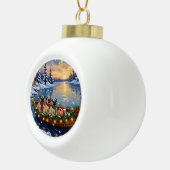 Pug Kerstboot Vakantie Keramische Bal Ornament (Rechts)