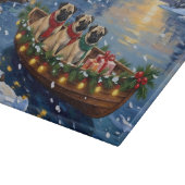Pug Kerstboot Vakantie Snijplank (Hoek)
