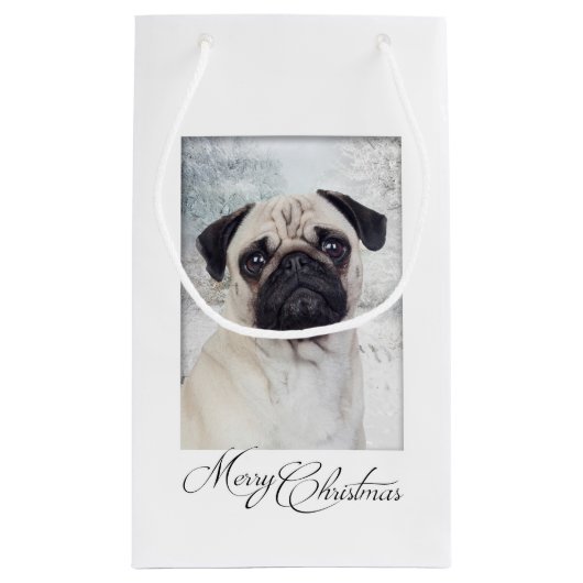 Pug kerstcadeau klein cadeauzakje (Achterkant)