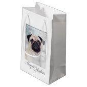 Pug kerstcadeau klein cadeauzakje (Achterkant Gekanteld)